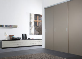 Varnished sliding door