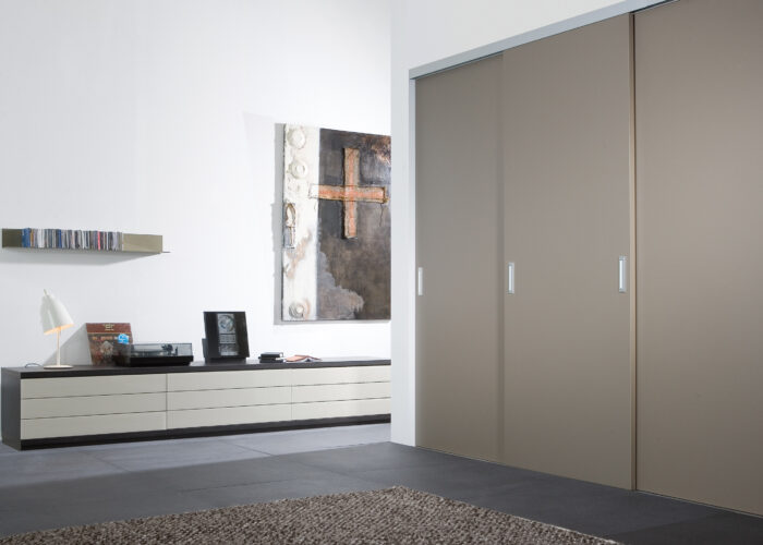 Varnished sliding door