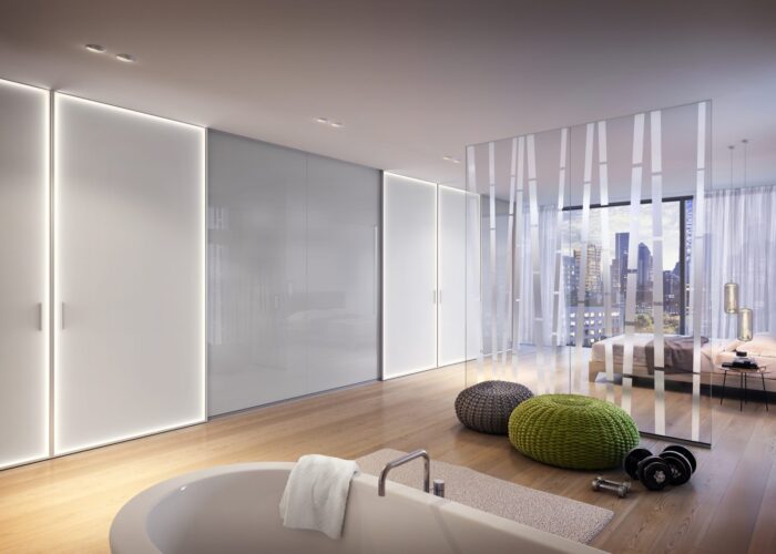 Doors with LED lighting