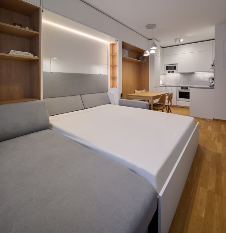 Speciální komfortní matrace pro vyklápěcí postele je odolná i proti vertikálnímu zatížení jednotlivých vrstev.